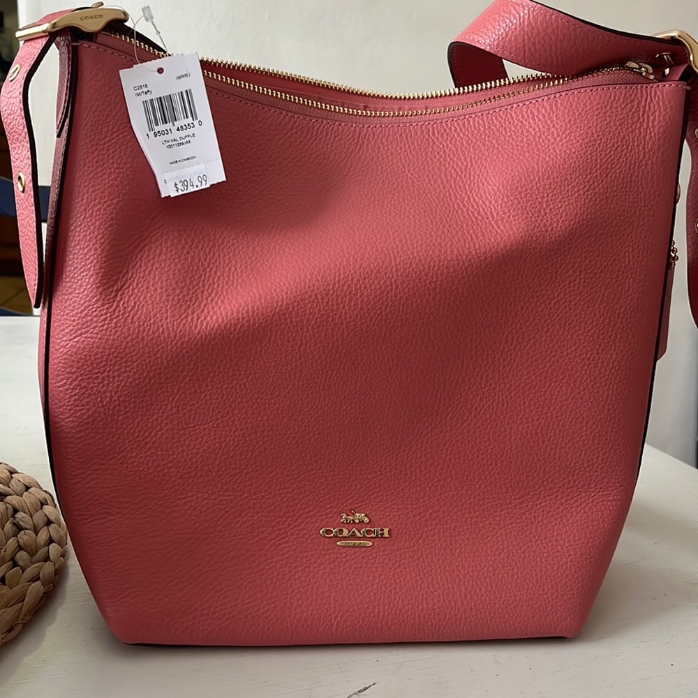 Coach pebbled leather val duffle